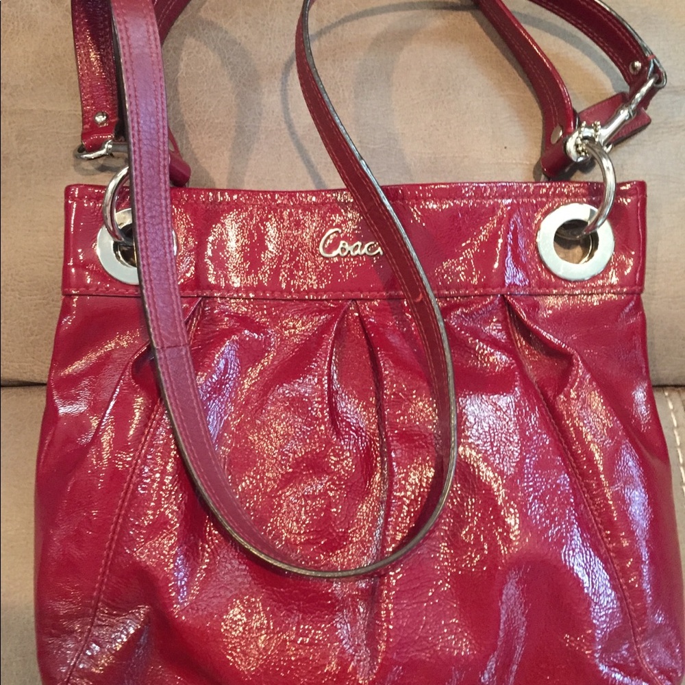 Coach Authentic Purse.Red Burgundy Shoulder Purse